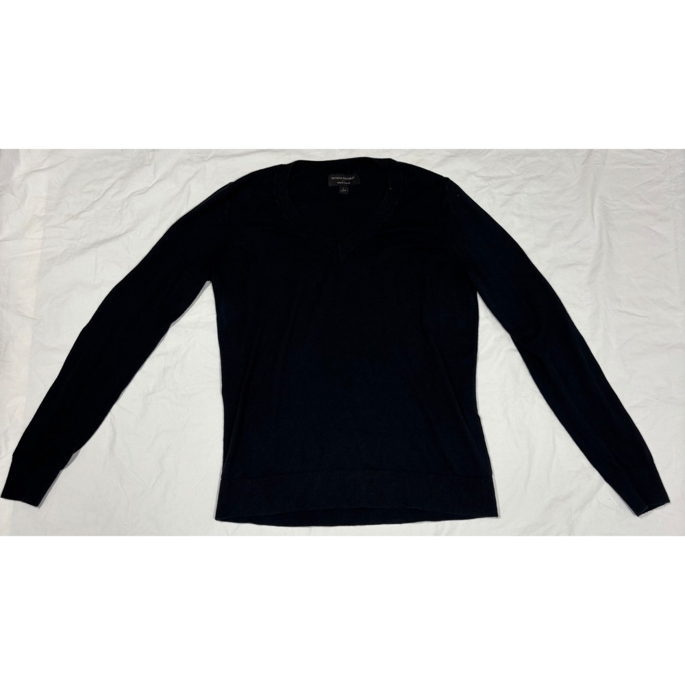 Banana Republic Womens Pullover Forever Sweater Black V-Neck Long Sleeve L
